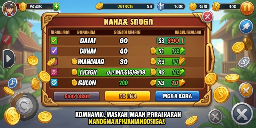 Tampilan utama permainan dengan karakter menarik.